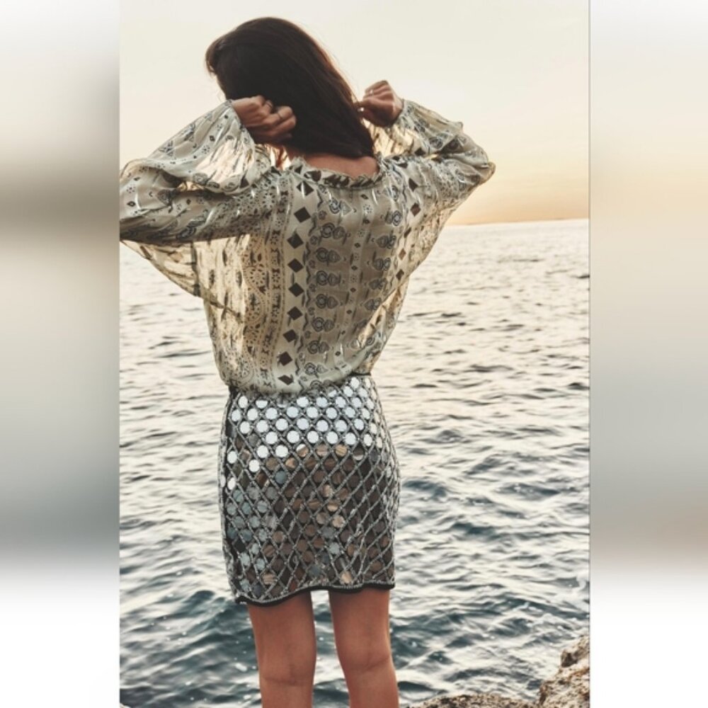 ZARA SEQUIN MINI SKIRT